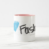 I Herz-Mode-Gelb Zweifarbige Tasse (Mittel)