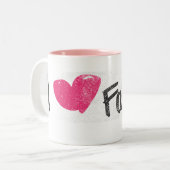 I Herz-Mode-Magenta Zweifarbige Tasse (Vorderseite Links)