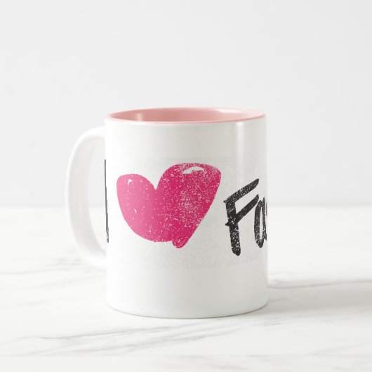 I Herz-Mode-Magenta Zweifarbige Tasse (Vorderseite Links)