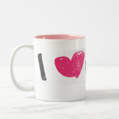 I Herz-Mode-Magenta Zweifarbige Tasse (Links)