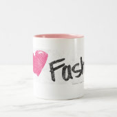 I Herz-Mode-Magenta Zweifarbige Tasse (Mittel)