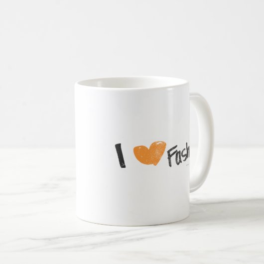 I Herz-Mode-Orange Kaffeetasse (VorderseiteRechts)