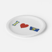 I Herz-MontanapapierParty-Teller Pappteller (Schrägansicht)