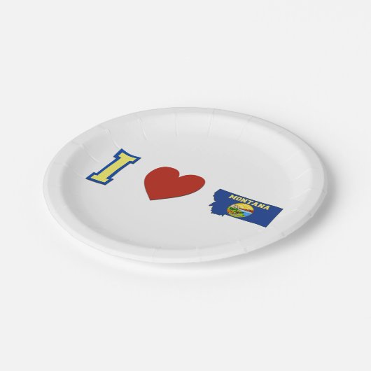 I Herz-MontanapapierParty-Teller Pappteller (Schrägansicht)