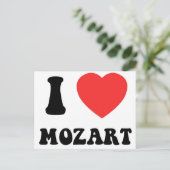 I Herz Mozart Postkarte (Stehend Vorderseite)