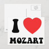 I Herz Mozart Postkarte (Vorne/Hinten)