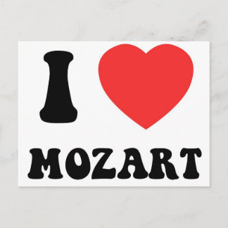 I Herz Mozart Postkarte