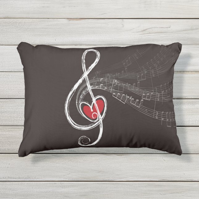 I HERZ-MUSIK dreifacher Kissen Für Draußen (Vorderseite)