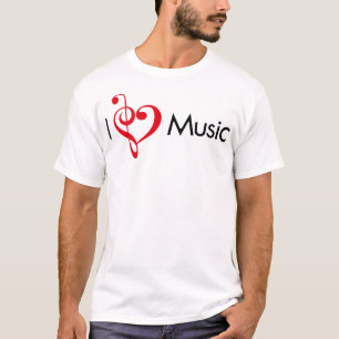 I Herz-Musik-Rot T-Shirt
