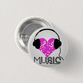 I Herz-Musik-runder Knopf Button (Vorne & Hinten)