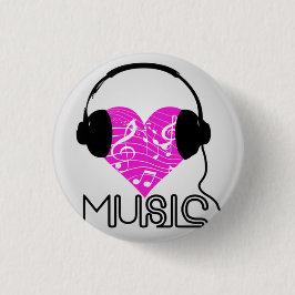 I Herz-Musik-runder Knopf Button