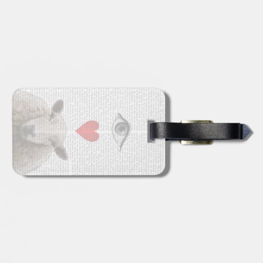 I Herz-Mutterschaf Gepäckanhänger (Rückseite horizontal)