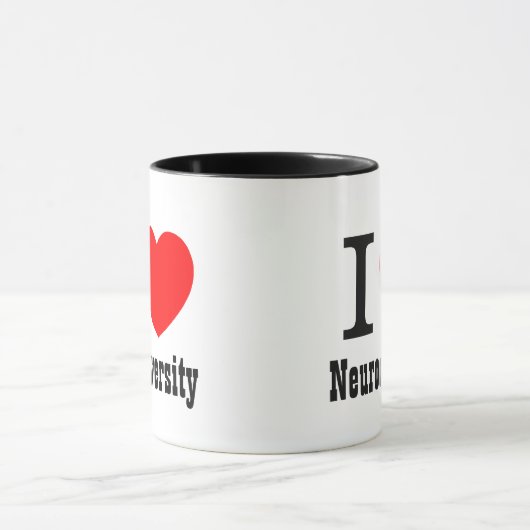 I Herz Neurodiversity/I LIEBE Neurodiversity Tasse (Zentrum)