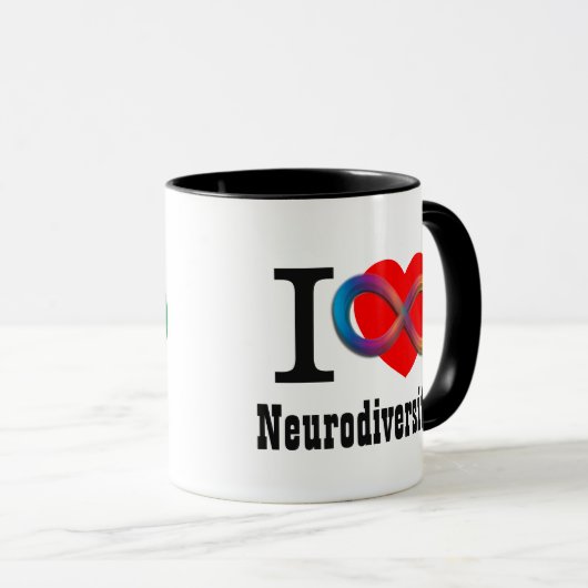 I Herz Neurodiversity Tasse (VorderseiteRechts)
