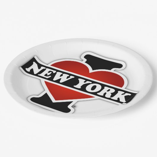 I Herz New York Pappteller (Schrägansicht)