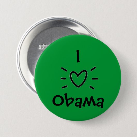 I "HERZ" OBAMA! BUTTON (Vorne & Hinten)