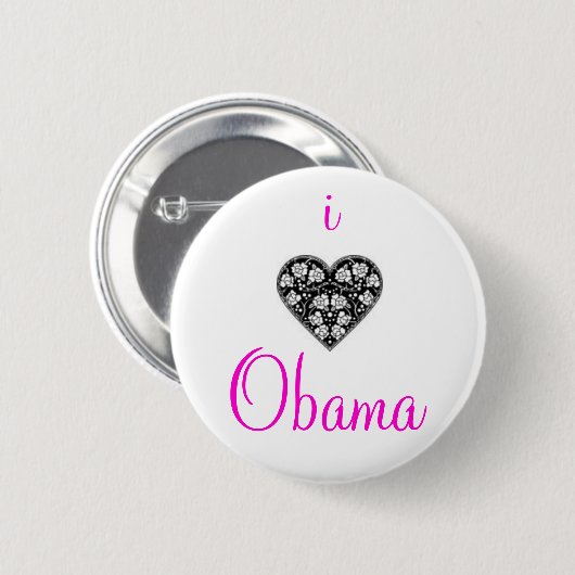 I "HERZ" OBAMA! BUTTON (Vorne & Hinten)