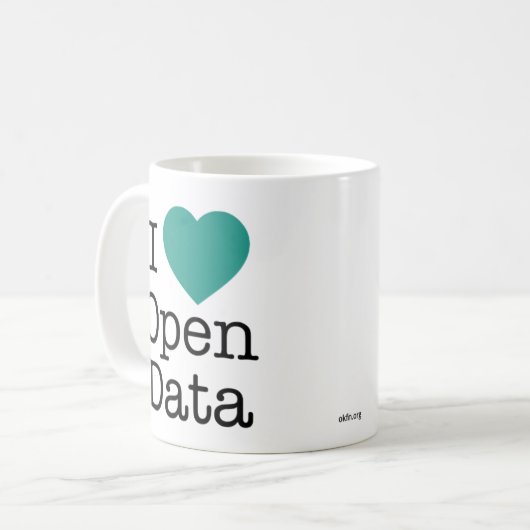 I Herz-offene Daten-Tasse Kaffeetasse (Vorderseite Links)