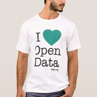 I Herz-offener Daten-T - Shirt (weiß)