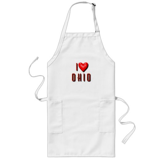 I Herz Ohio Lange Schürze (Vorne)