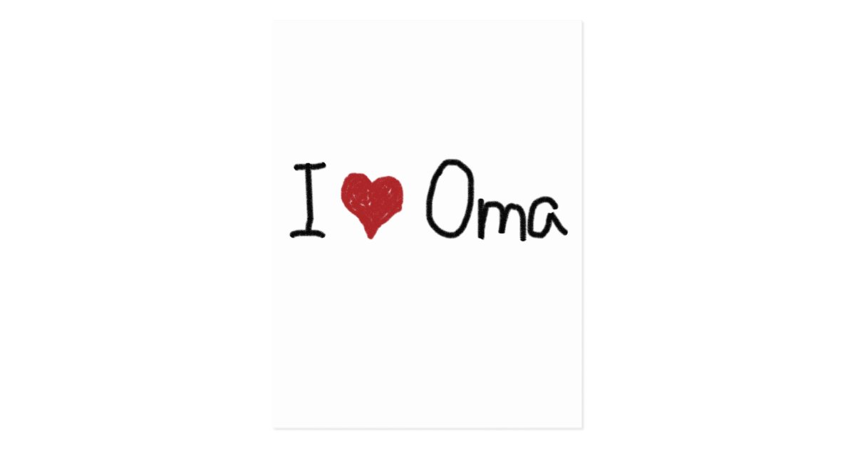 I Herz Oma Postkarte Zazzle