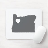 I Herz-Oregongrunge-Blick-Kontur-Staats-Liebe Mousepad (Mit Mouse)