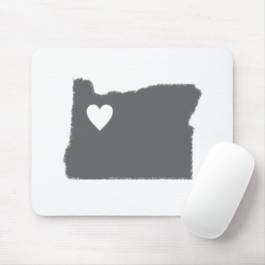 I Herz-Oregongrunge-Blick-Kontur-Staats-Liebe Mousepad (Mit Mouse)