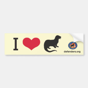 I Herz-Otter Autoaufkleber