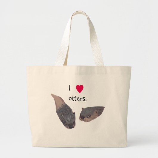 I Herz Otter Leinwand Taschen (Vorne)