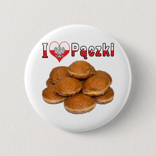 I Herz Paczki polnische Nahrung Button (Vorderseite)