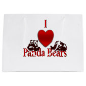 I Herz-Panda-Bären Große Geschenktüte (Vorderseite)