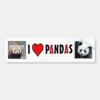 I Herz PANDAS! Autoaufkleber