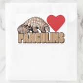 I Herz Pangolins Rechteckiger Aufkleber (Tasche)