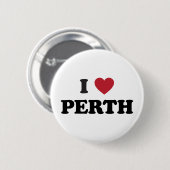 I Herz Perth Australien Button (Vorne & Hinten)