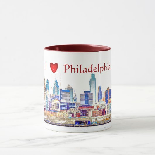 I Herz Philly Farbskizze-Tasse Tasse (Zentrum)