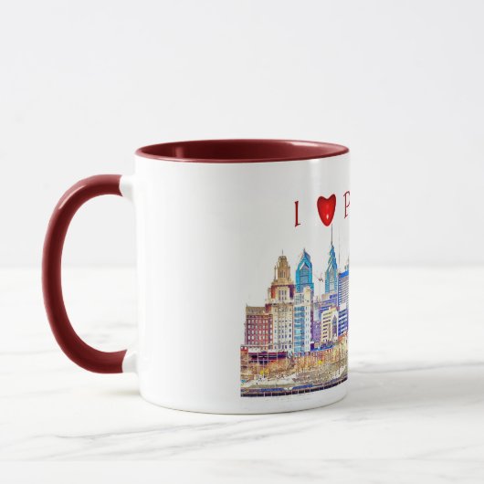 I Herz Philly Farbskizze-Tasse Tasse (Links)