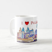 I Herz Philly Farbskizze-Tasse Tasse (Vorderseite Links)