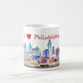 I Herz Philly Farbskizze-Tasse Tasse (Mittel)