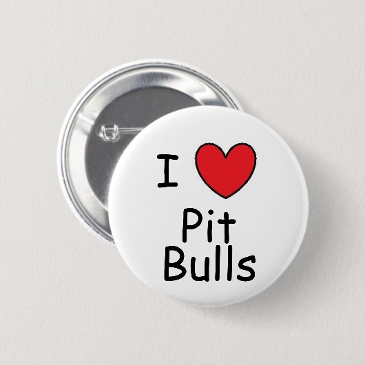 I Herz-Pitbullen Button (Vorne & Hinten)