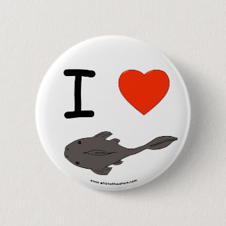 I Herz Plecostomuses Knopf Button