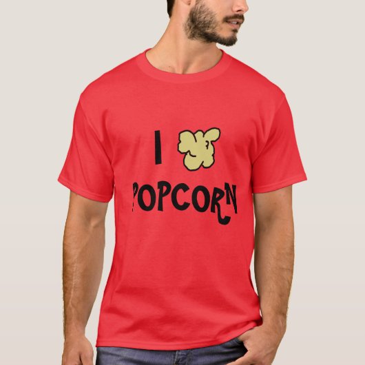 I Herz-Popcorn-Shirt T-Shirt (Vorderseite)