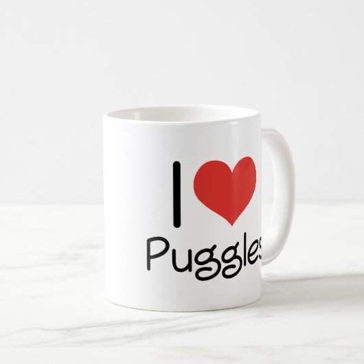 I Herz Puggles Kaffeetasse (VorderseiteRechts)
