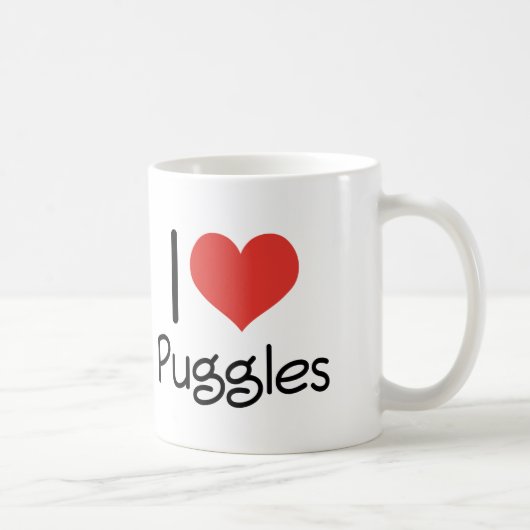 I Herz Puggles Kaffeetasse (Rechts)