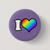 I (Herz) Regenbogen Button (Vorderseite)