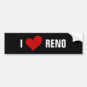 I HERZ RENO, PERSONALISIERTER NAME AUTOAUFKLEBER