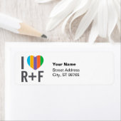 I Herz-RF-Rücksendeadressen-Aufkleber (Insitu)