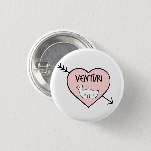 I Herz-Robert Venturi-Knopf Button (Vorne & Hinten)