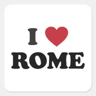 I Herz Rom Italien Quadratischer Aufkleber