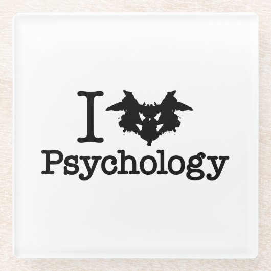 I Herz (Rorschach Inkblot) Psychologie Glasuntersetzer (Vorderseite)