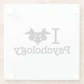 I Herz (Rorschach Inkblot) Psychologie Glasuntersetzer (Rückseite)